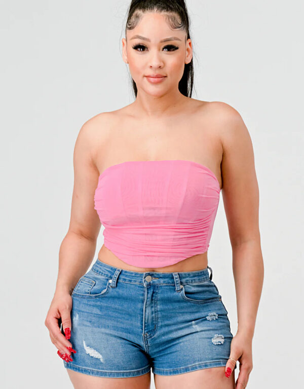 Luxe super stretch mesh layered corset bustier