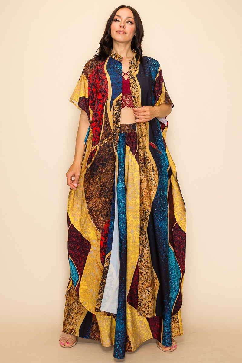 Printed Wide Pants Set - Image 2