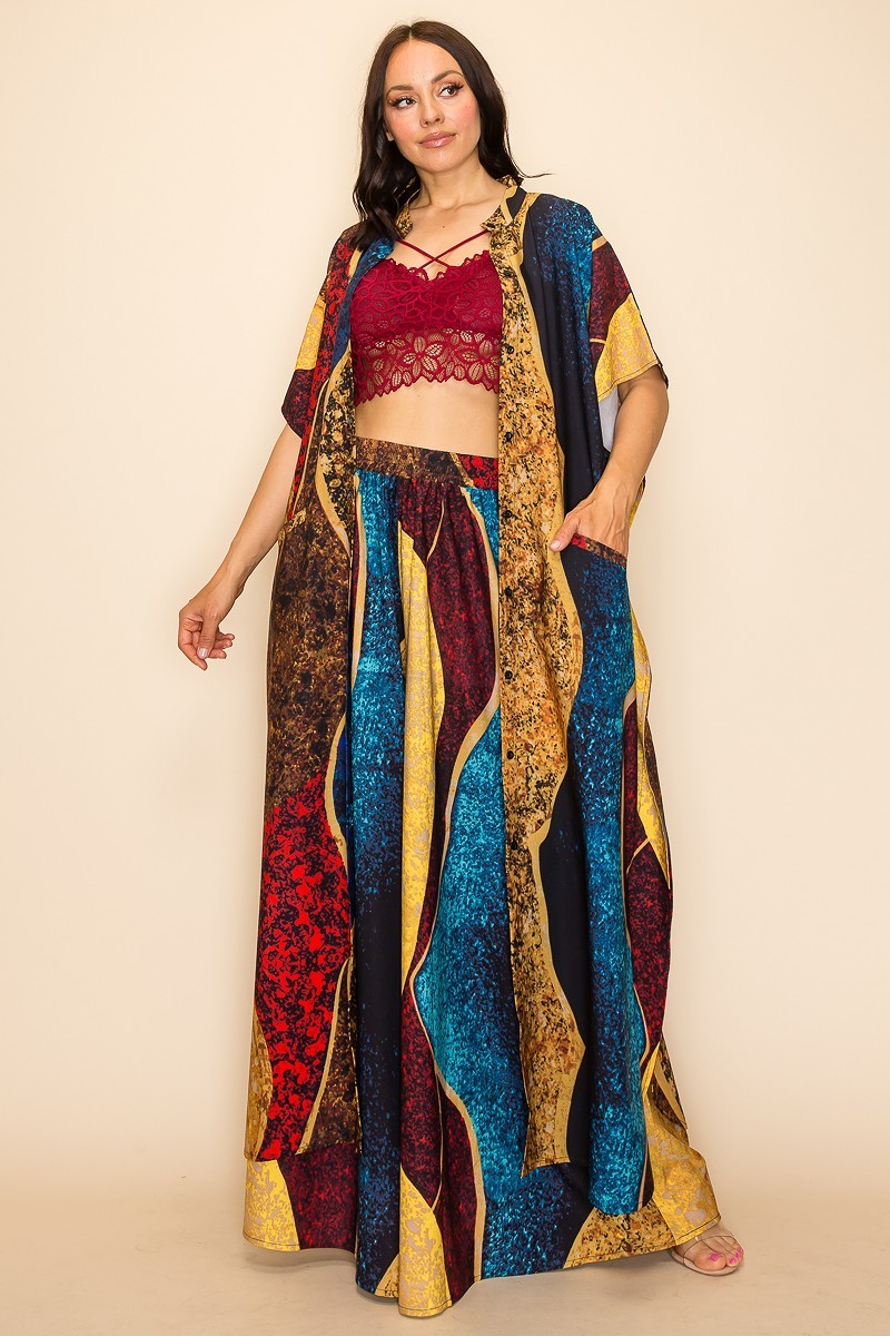 Printed Wide Pants Set - Image 4