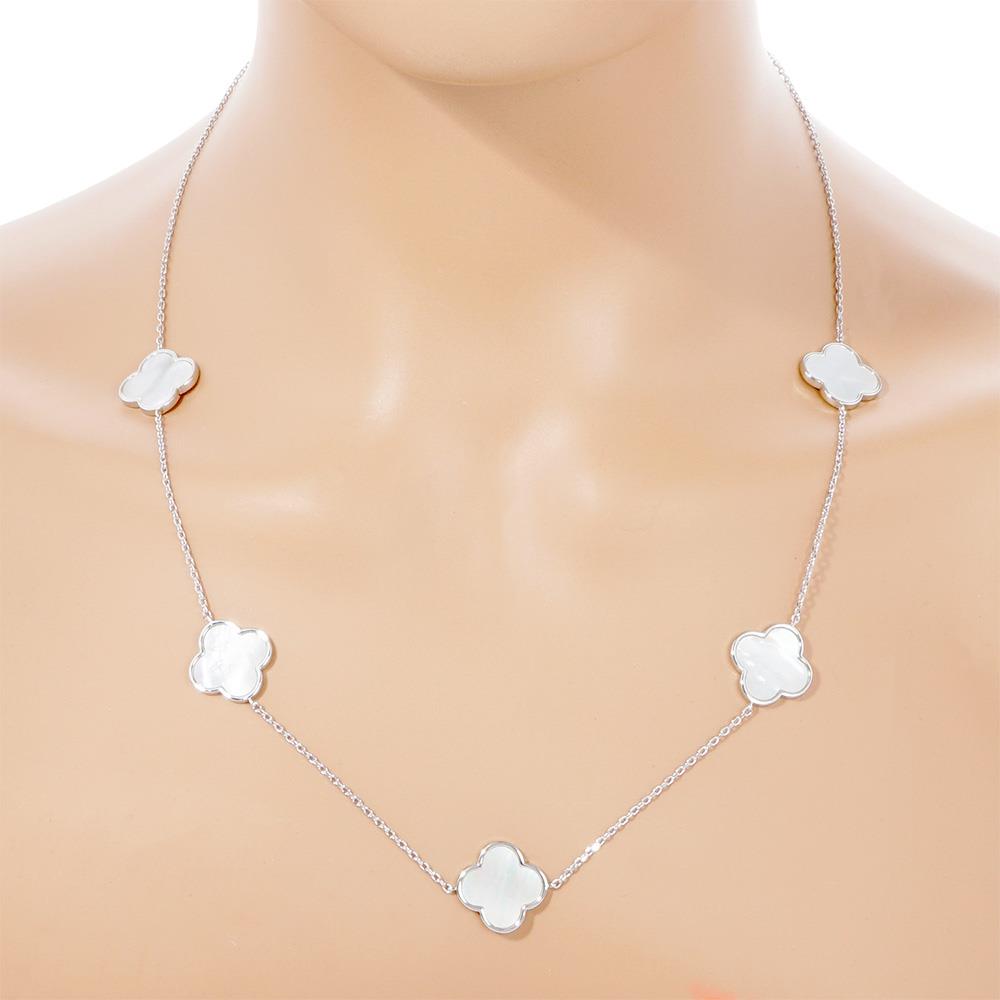 Clover Charm Station Necklace - Image 3