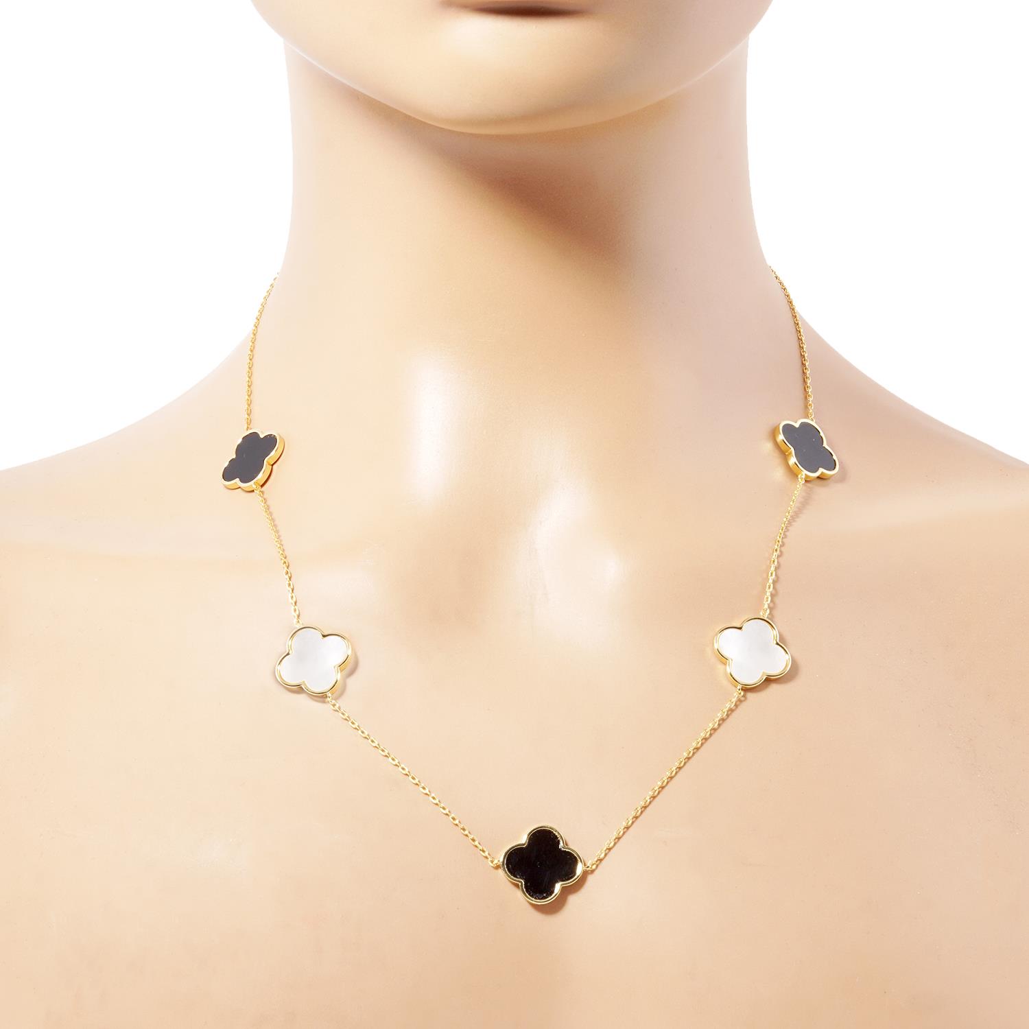 Clover Charm Station Necklace - Image 5