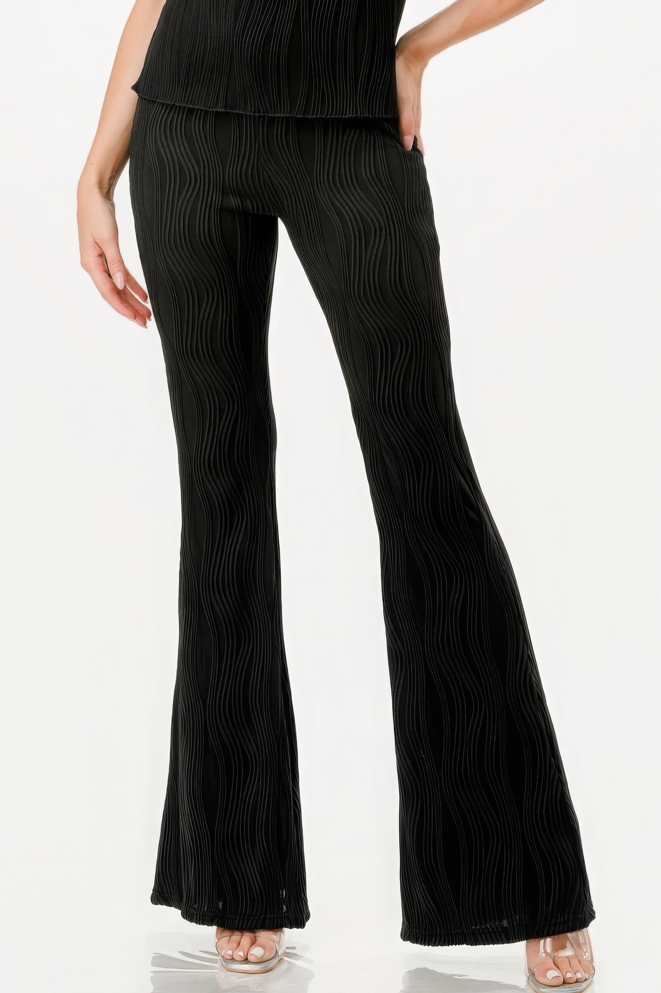 Pretty Pleated Flare Pants Set - Image 6