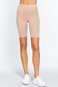 Cotton Jersey Short Leggings beige