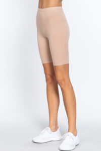 Cotton Jersey Short Leggings beige
