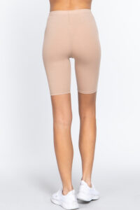 Cotton Jersey Short Leggings beige