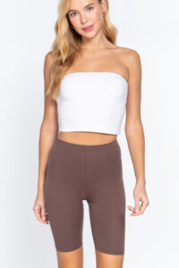 Cotton Jersey Short Leggings brown