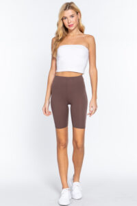 Cotton Jersey Short Leggings brown