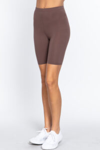Cotton Jersey Short Leggings brown
