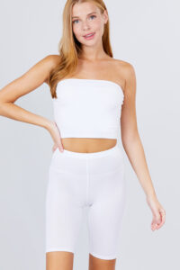 Cotton Jersey Short Leggings white