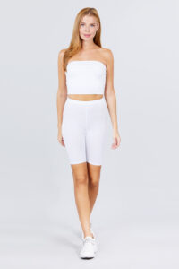 Cotton Jersey Short Leggings white
