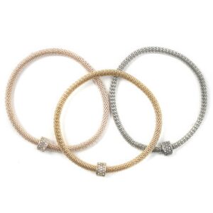 Rhinestone Charm Stretch Bracelet Set
